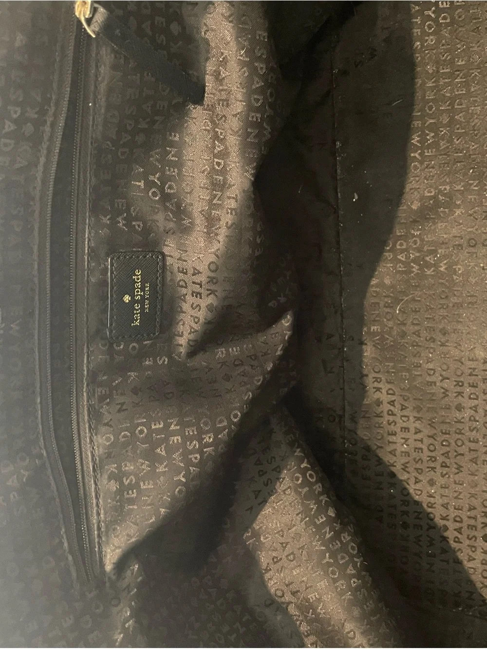 kate spade Black Tote with Gold Plate